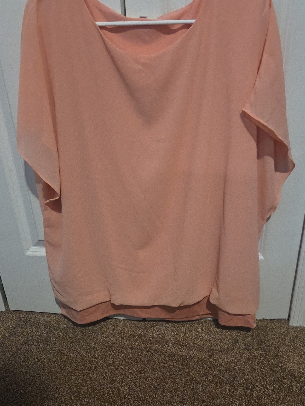 Amazon Peach Chiffon Dolman Sleeve Blouse